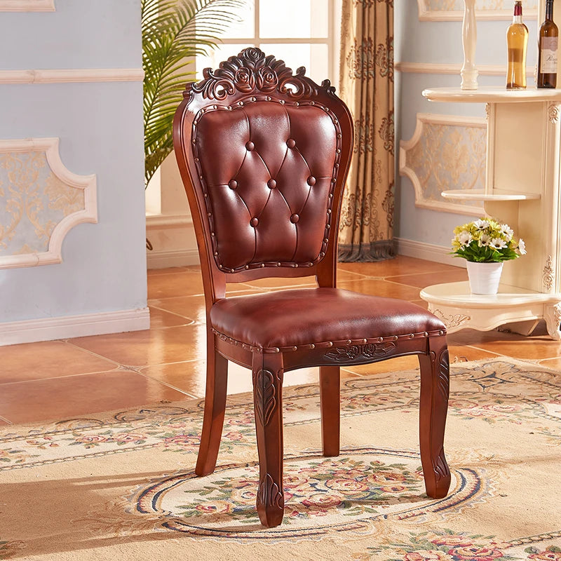 European Style Dining Chair Modern Restaurant Solid Wood Princess Chair Wedding Simple High Quality Muebles Lounge Furniture