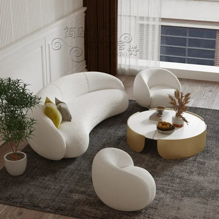 Nordic Velvet-Inspired Sofa Curved Silhouette With Plush Cushioning — Olive Green | KIMLUD