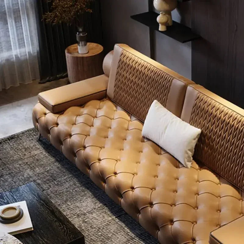 Armrest Large Filler Sofas European Brown Wood Modern Floor Salon Couch Recliner Luxury Nordic Divano Soggiorno Home Furniture