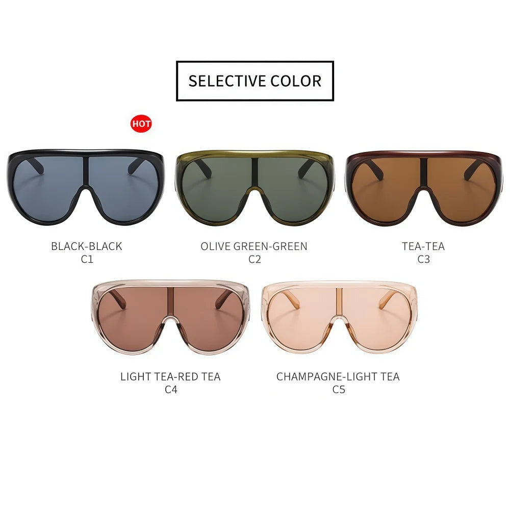Oversized One-Piece Luxury Sunglasses — Black | KIMLUD