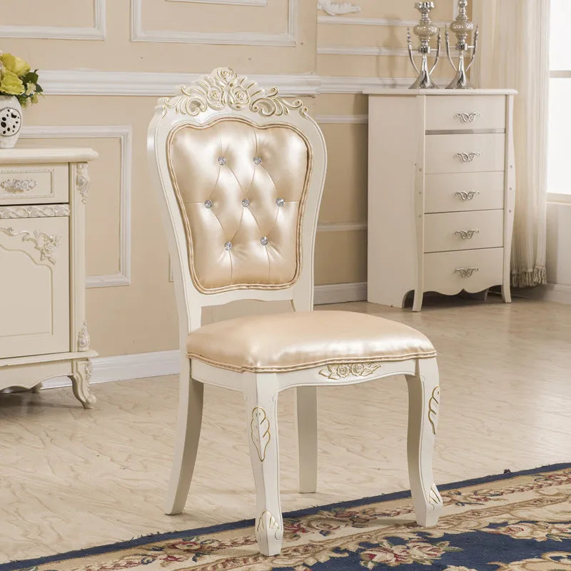 Solid Wood Chairs European Light Luxury — Natural | KIMLUD