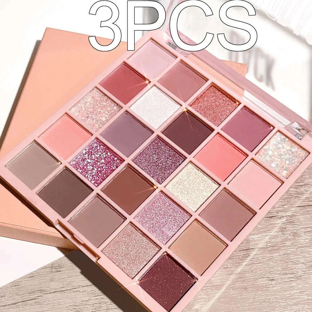 25-color-eye-shadow-tray-oatmeal-milk-tea-tray-sparkling-powder-pearl-sequins-gentle-orange-brown-affordable-eye-shadowkimlud-womens-fashion-34599257