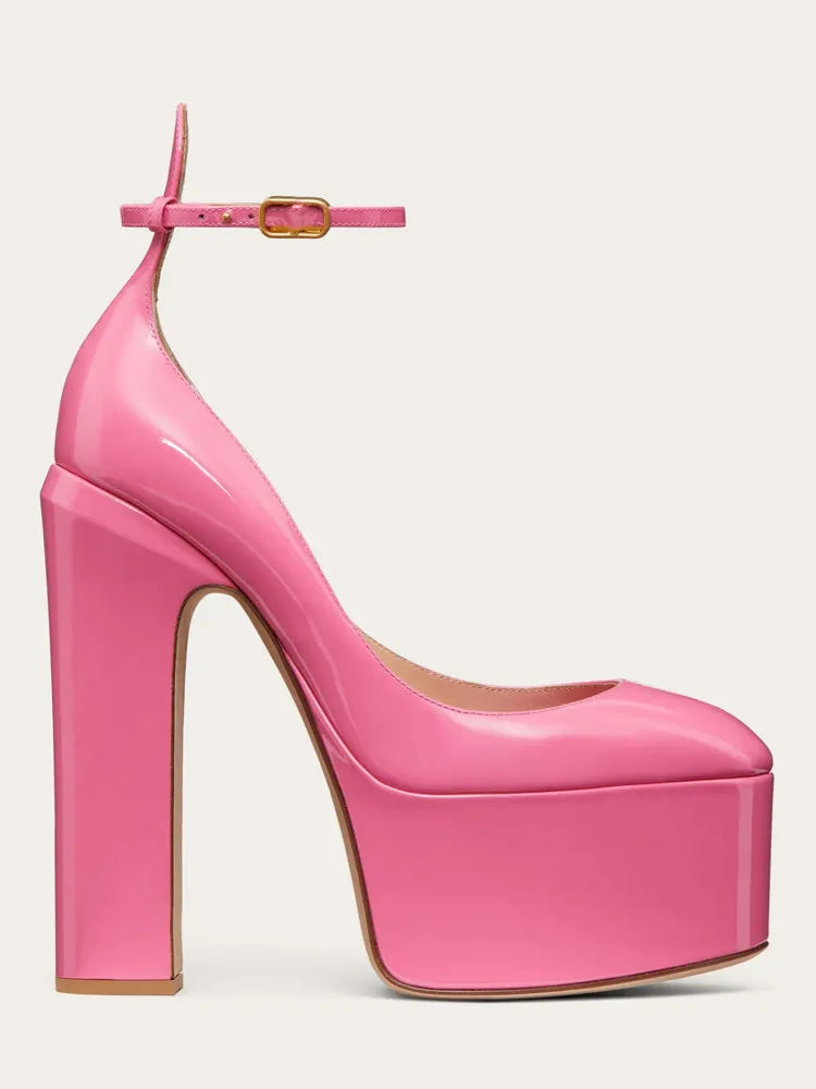 New Brand Women's Shoes Super High Heel Party Fashion Thick Sole Leather Shoes Bridal Shoes Wedding Party Shoes Women Summer