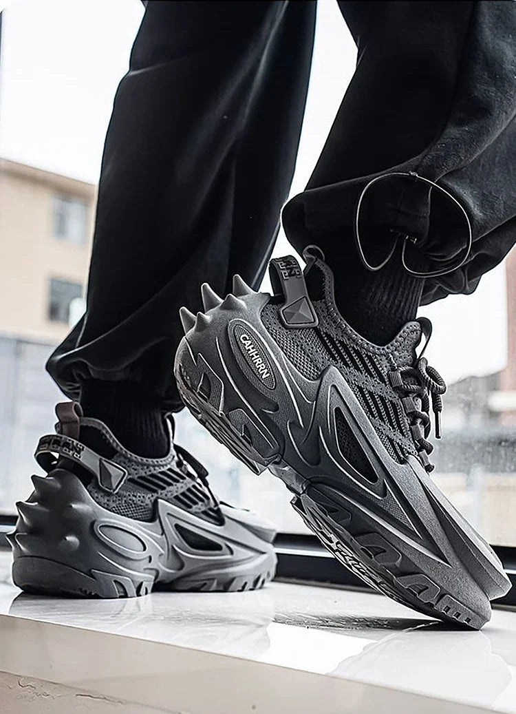 Original Brand Shoes for Man Luxury Knit Breathable Mecha Design Men Sneakers Increased Height Dad Shoes Fashion Socks Shoes