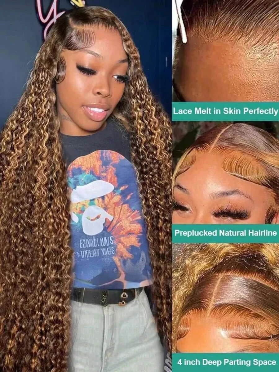 Lace Front Wig – Deep Wave – Remy Brazilian Hair – Transparent | KIMLUD