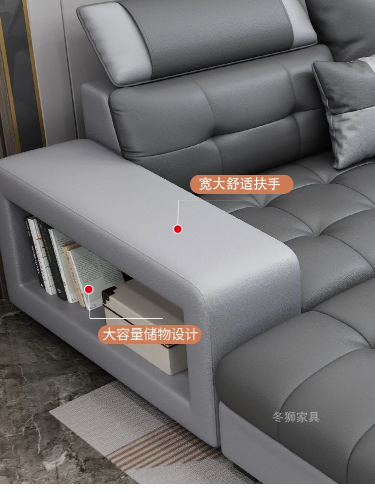 Latex Nano Three-Proof Fabric Sofa Modern Living Room — Slate Grey | KIMLUD