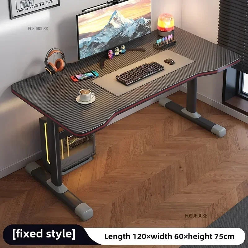 L Shape Desk Liftable Computer Table — Graphite Black | KIMLUD