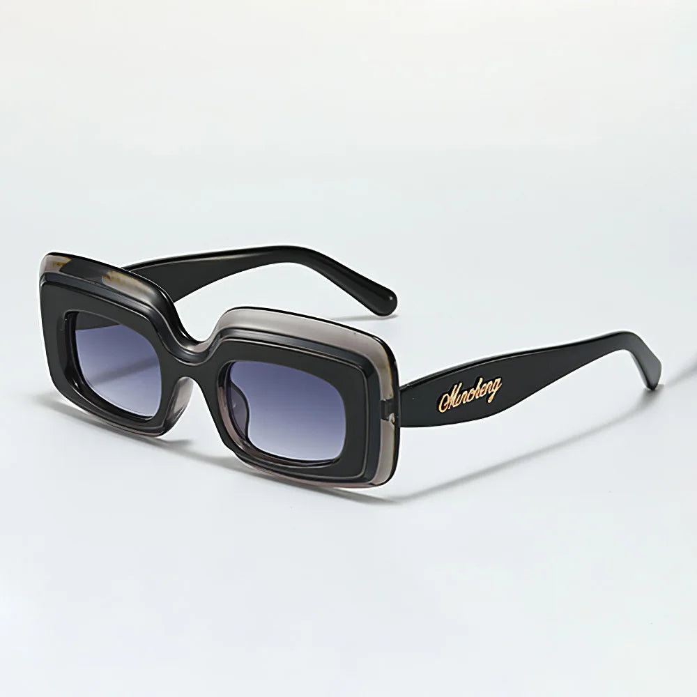 Sunglasses Unisex Oversized Square Shades Polycarbonate Black | KIMLUD