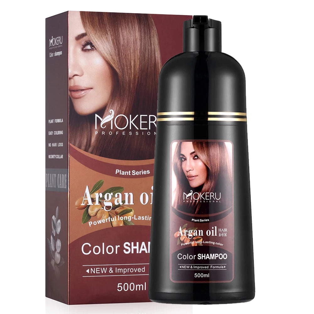 Argan Oil Hair Color Shampoo — Dark Brown | KIMLUD