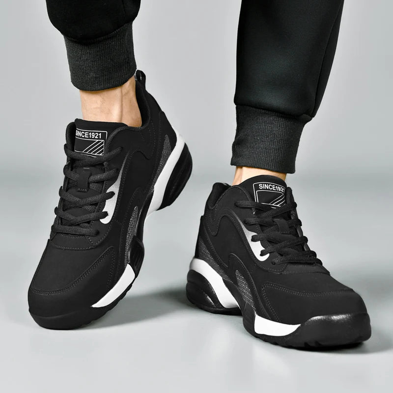 Corduroy Sneakers Casual Thick-Bottom Walking Shoes — Black | KIMLUD