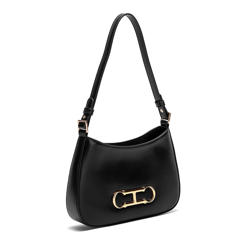 Women's Fashionable Solid Color Letter Design Shoulder Bag Handbag for Casual Use
