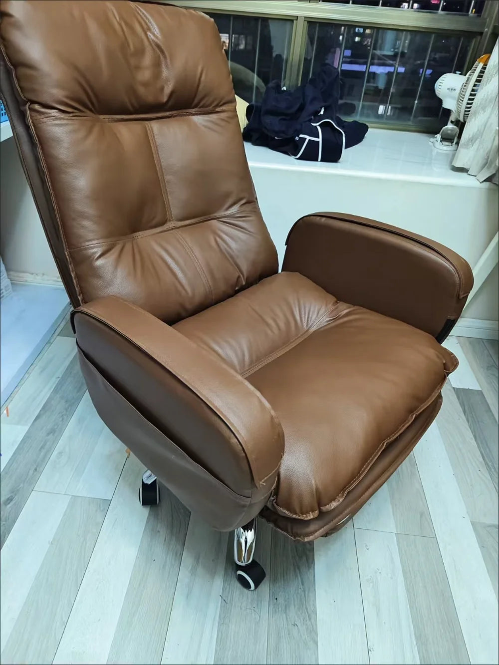 Ergonomic Office Furniture Chair with Latex Cushion PU Leather Executive Desk Chair Adjustable Swivel Chair Home Office
