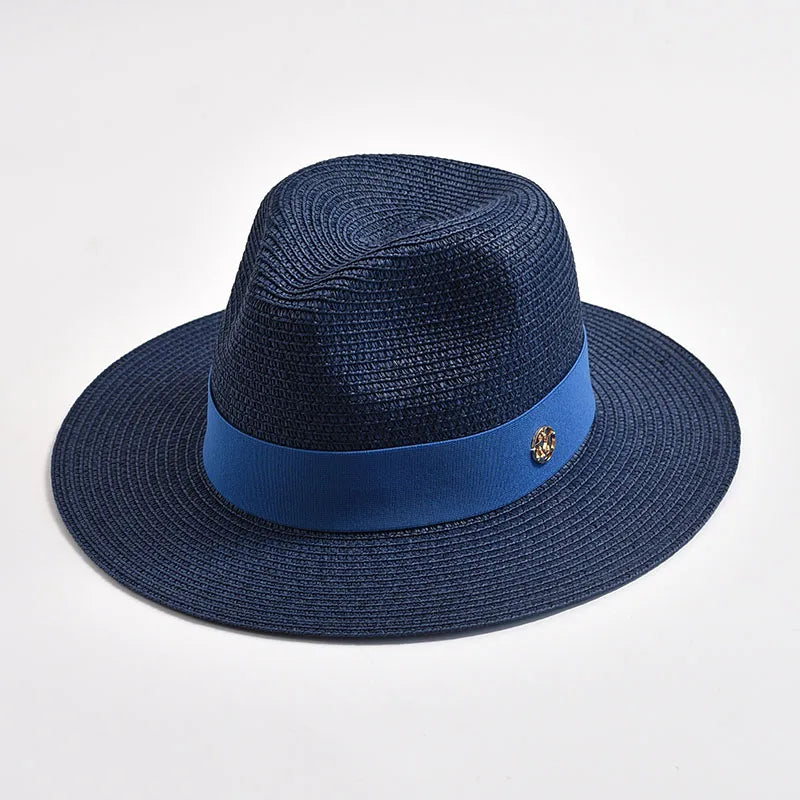 Panama Style Sun Hats Ribbon Decoration — Natural | KIMLUD