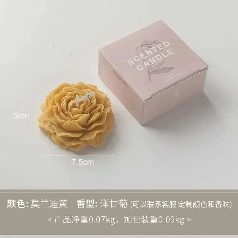 KIMLUD, Creative Peony Candle Floral Fragrance Mothers Day Gift Idea Handmade Soy Wax Aromatherapy for Home Decor Favor Present, KIMLUD Womens Clothes