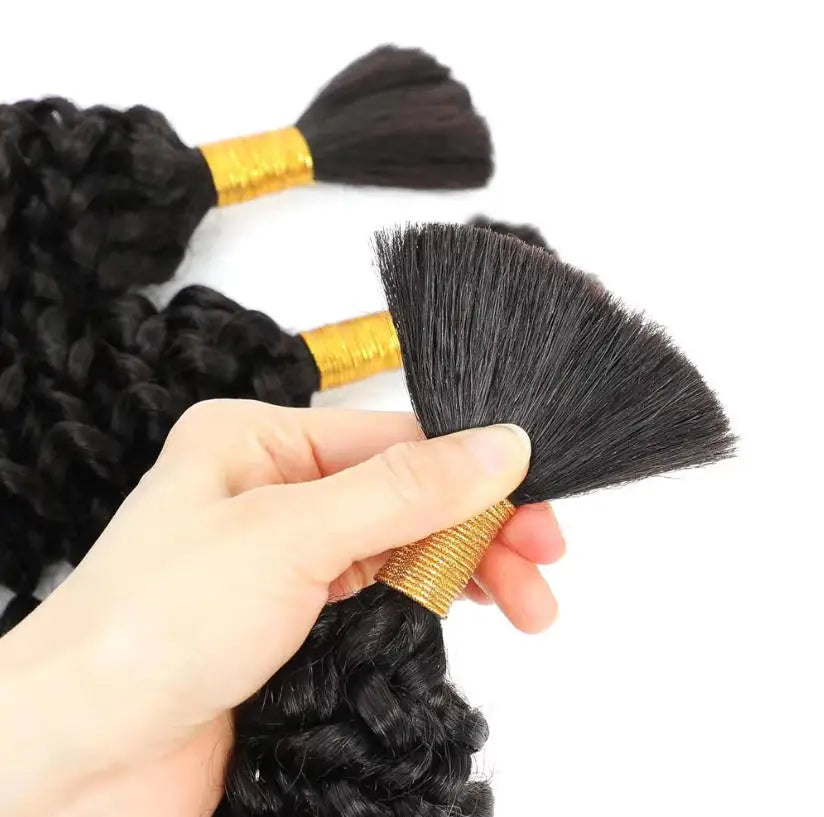 Braiding Hair – Deep Water Wave Bulk – Human Hair – 110g | KIMLUD