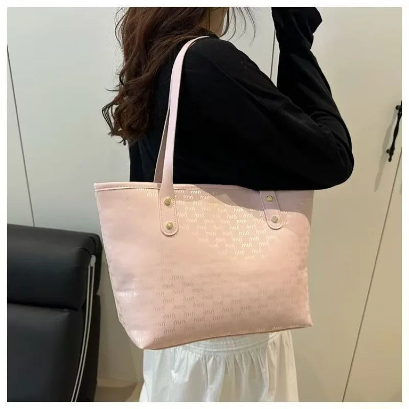 Textured Canvas Tote Handbag With Checkered Design — Black | KIMLUD