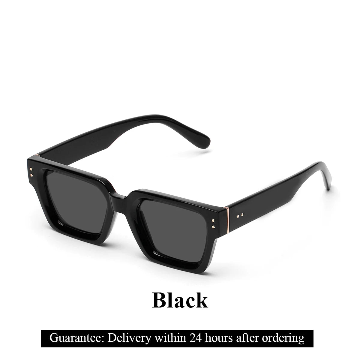 Retro Square Sunglasses Millionaire Shades — Black | KIMLUD