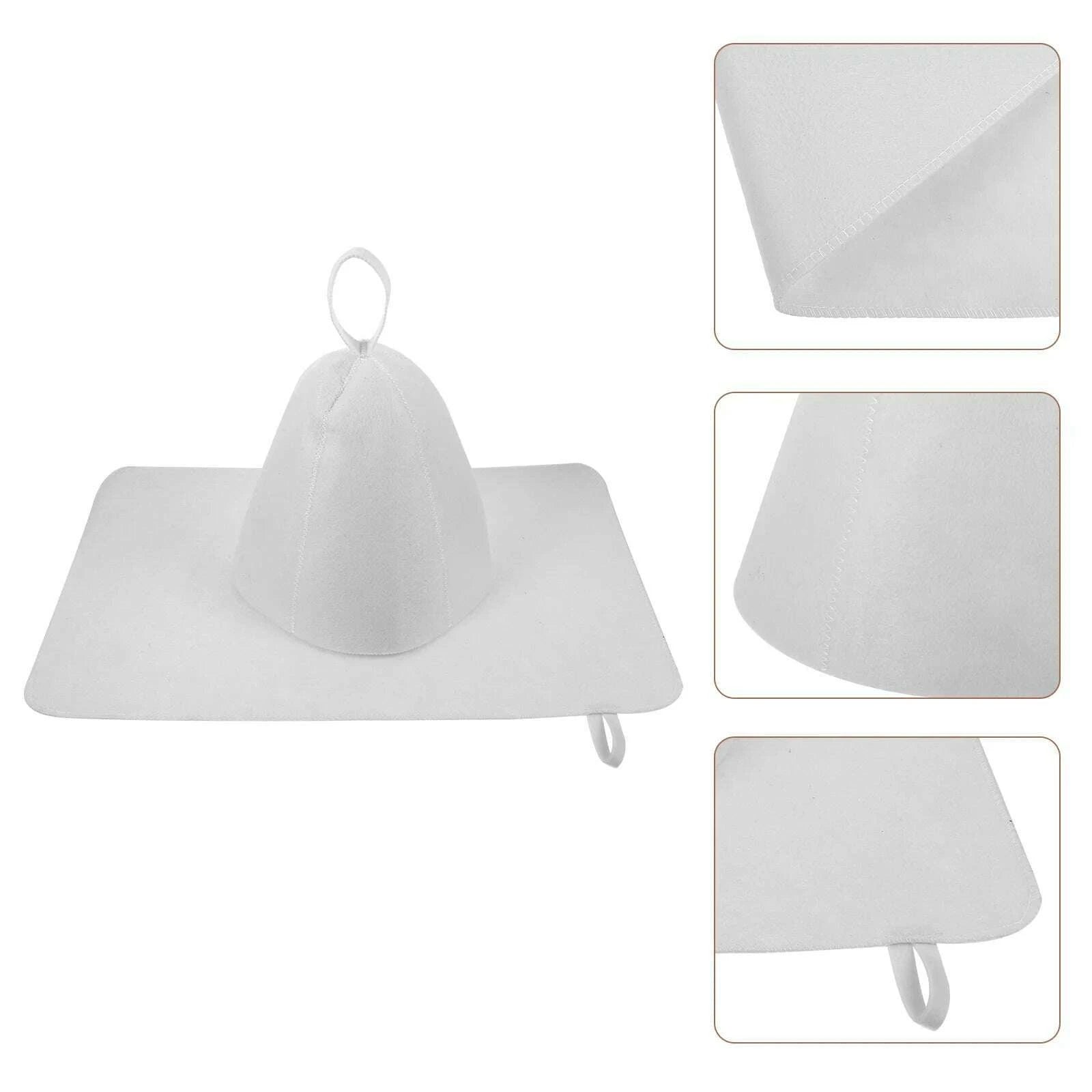 1-set-of-sauna-hat-and-pad-set-supple-felt-bathing-hat-kit-thickened-felt-sauna-hat-setkimlud-womens-fashion-34618613