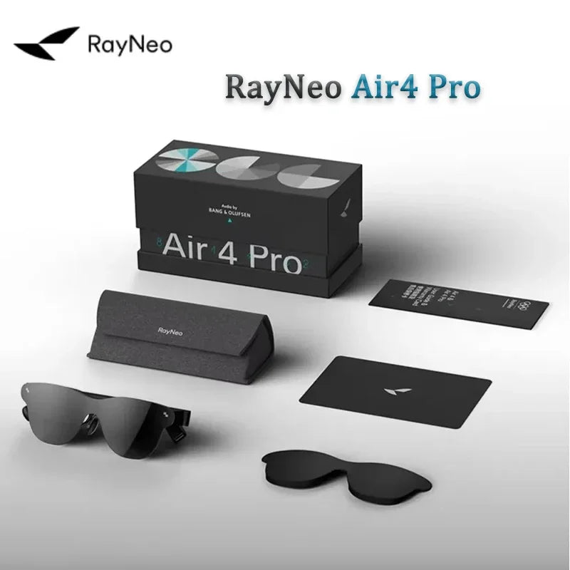Smart AR Glasses RayNeo Air 4 Pro HDR10 Micro-OLED — Black | KIMLUD