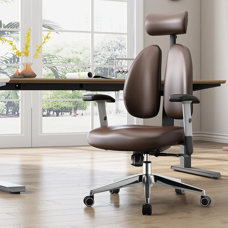 Premium Metal Office Chair With Armrests And Smooth Swivel Wheels — Black | KIMLUD