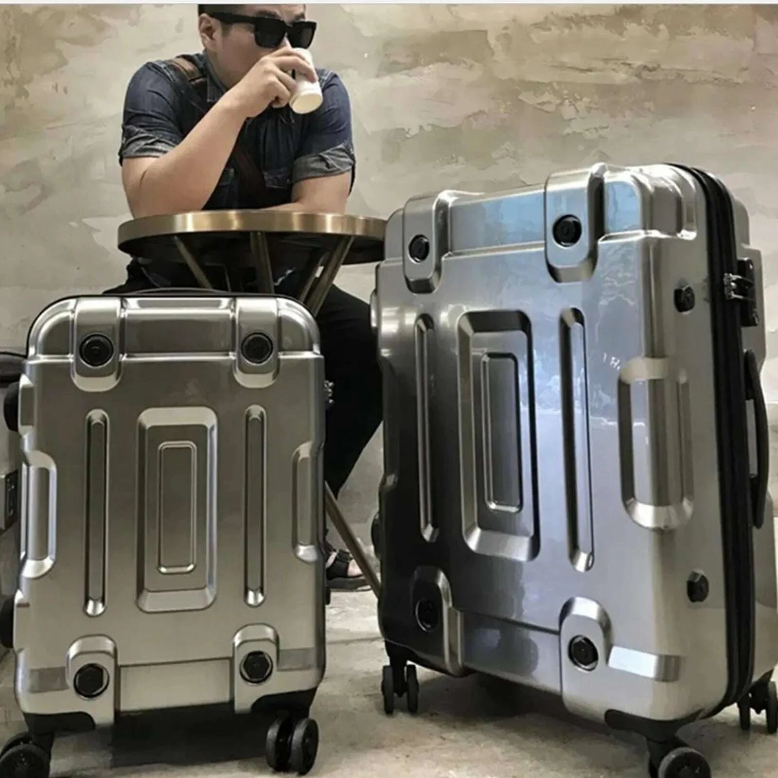 KIMLUD, 3D Aluminum Frame Trolley Case Travel Suitcase Luggage Password Storage Box Aviation Bag Rolling Silent 4 Wheels Baggage Handbag, KIMLUD Womens Clothes