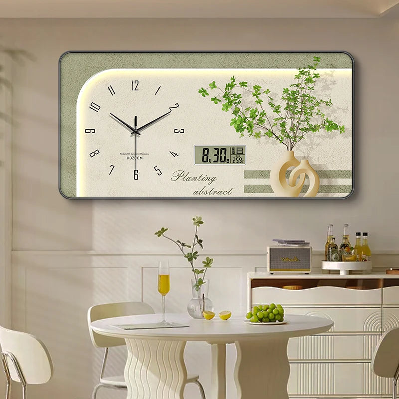 Acrylic Nordic Wall Clock Geometric Frame — Ivory-Cream | KIMLUD
