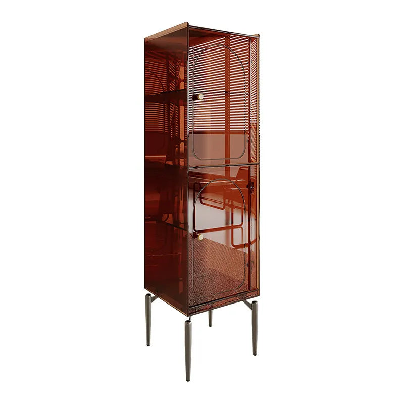 Multifunctional Modern TV Stand With Drawers And Cabinets — Amber Brown | KIMLUD