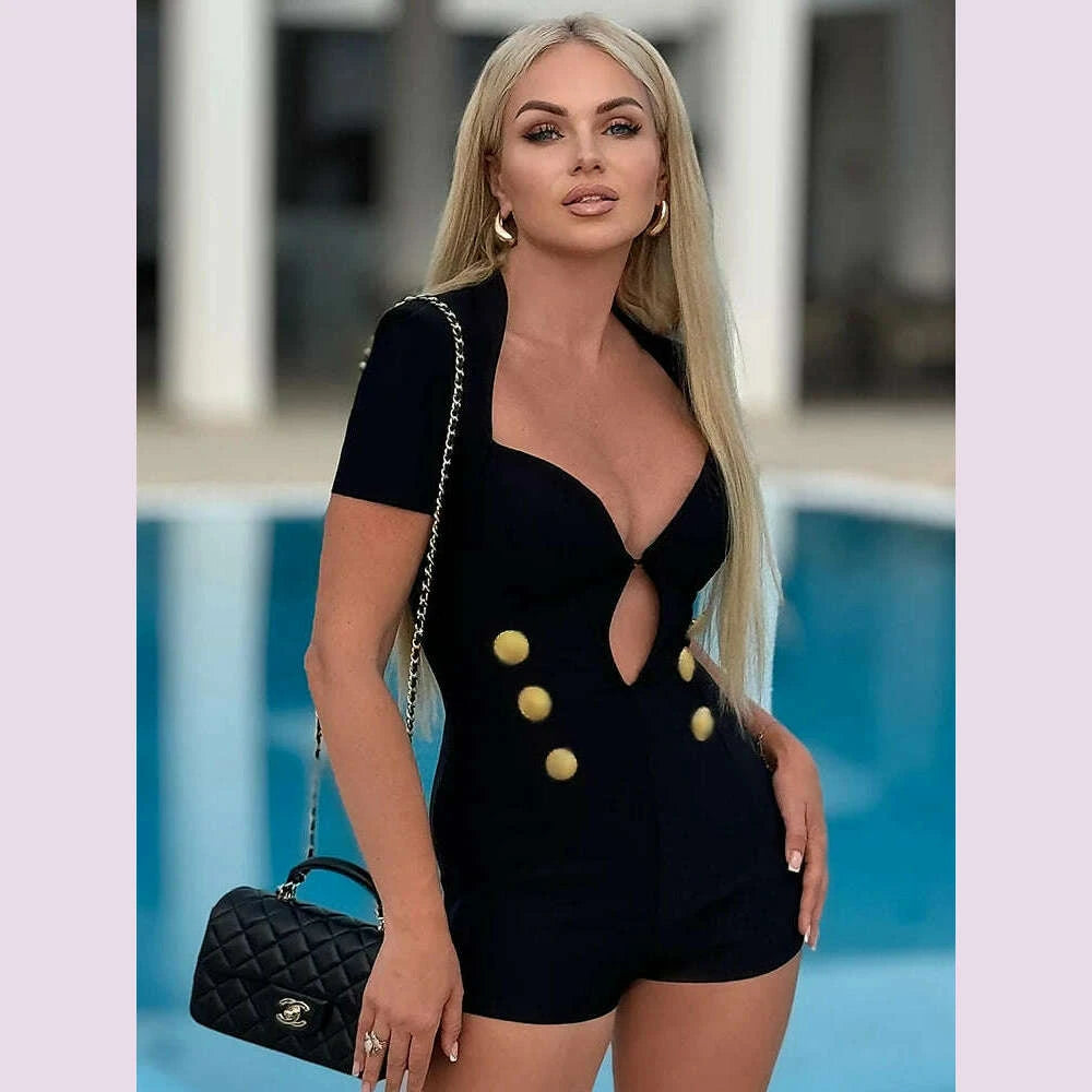 vc-2024-summer-new-womens-black-structured-romper-cut-out-short-sleeves-gold-button-details-bandage-bodycon-short-jumpsuitkimlud-womens-fashion-34625427