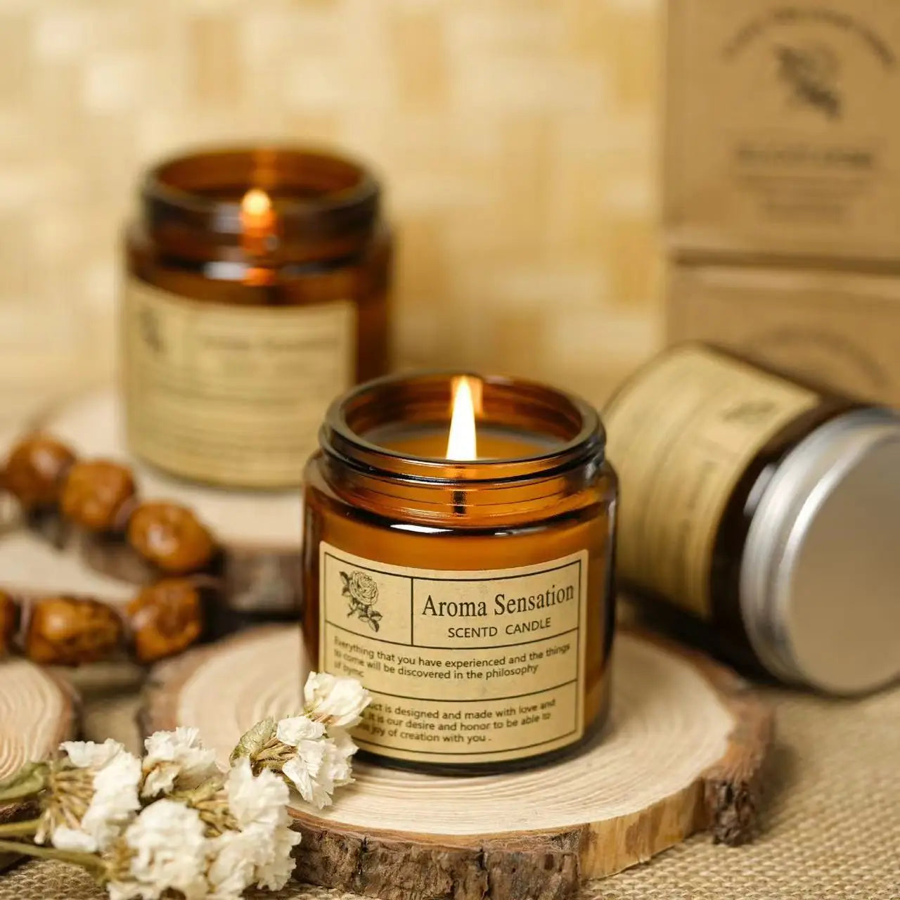 Soy Candle Smokeless Aromatherapy Cup — Amber | KIMLUD