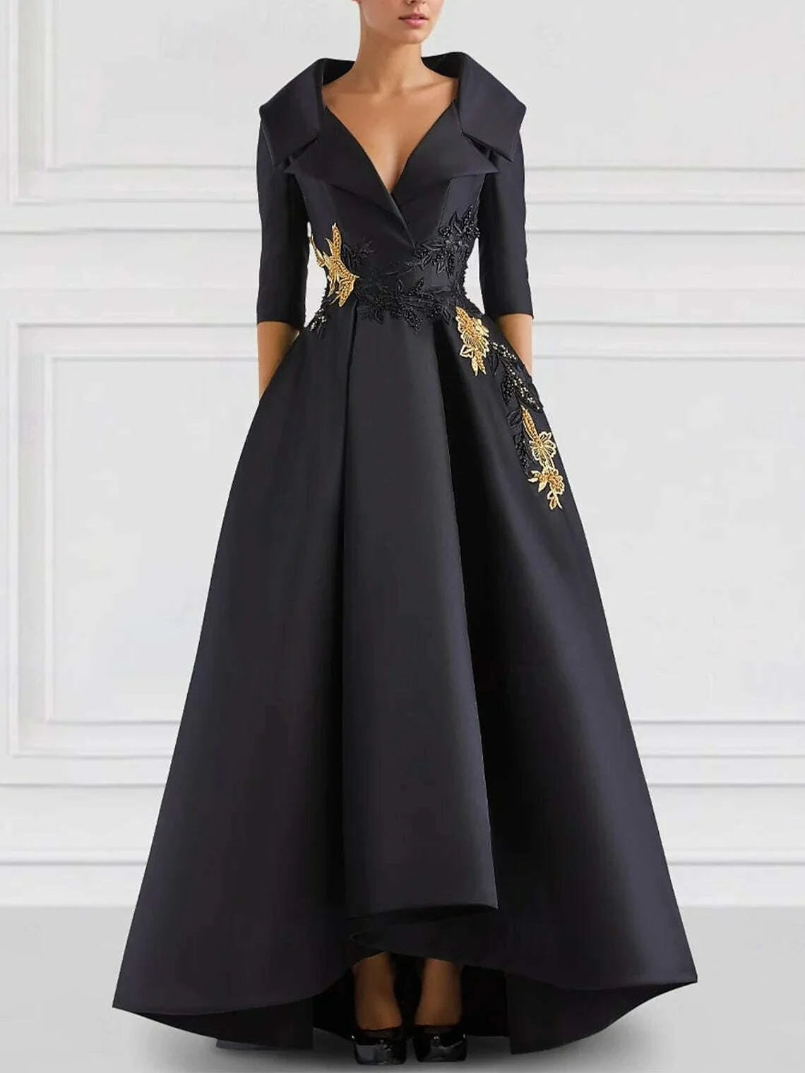 kimlud-black-a-line-evening-gowns-vintage-embroidered-elegant-dress-formal-v-neck-pocket-satin-beading-appliques-2025-free-customized-kimlud-womens-clothes-35042445