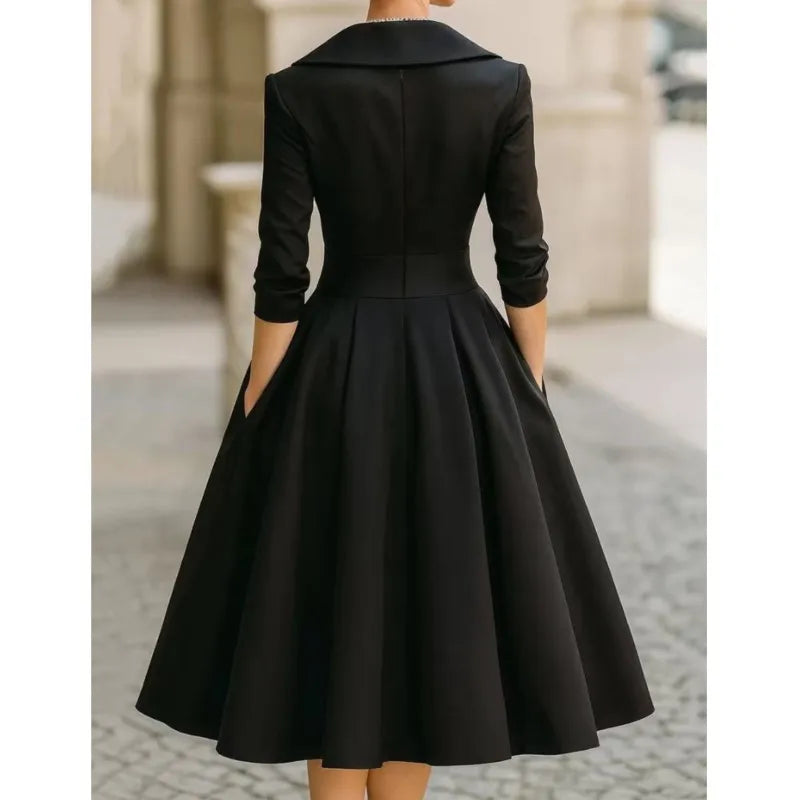 Women's Fashion Dress New Style V-neck Waist-hugging Makes You Look Slim And Elegant Long Sleeves Maxi Prom Dresses For Women