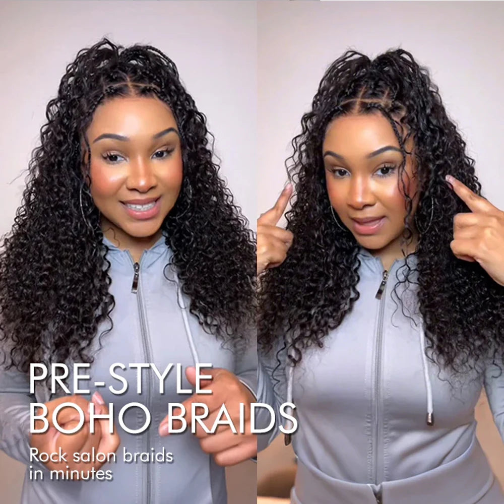 Lace Front Wig – Knotless Braids – Remy Hair – Transparent | KIMLUD