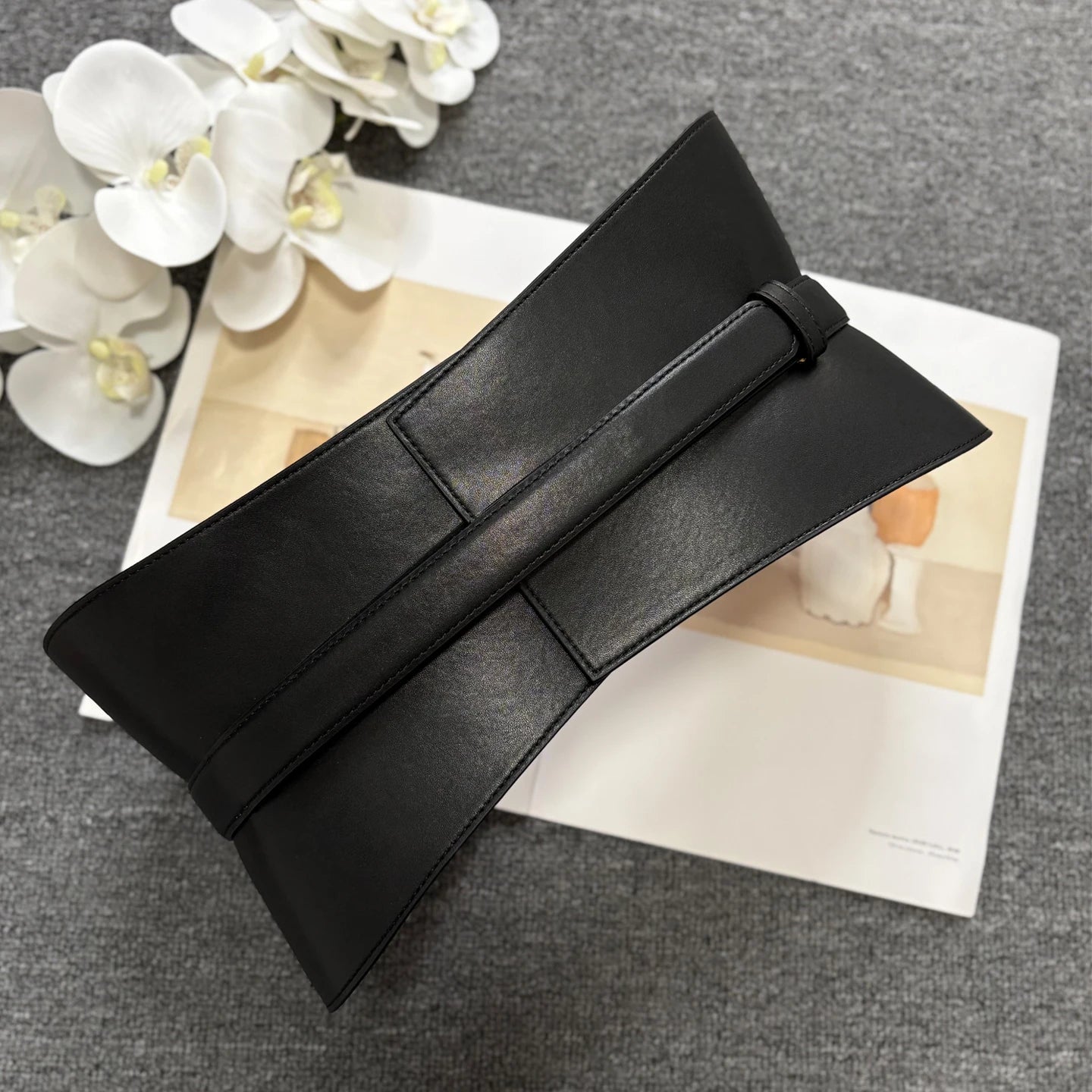 Leather Belt – Hook and Loop Fastening – Split Leather – Black | KIMLUD
