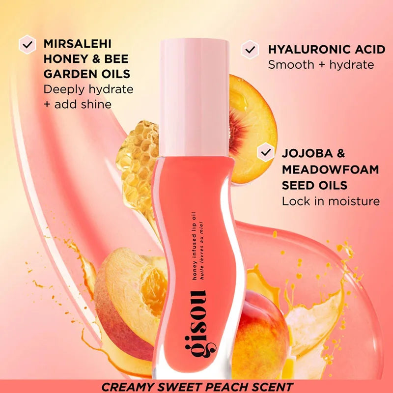 Glazed Lip Balm Lip Oil Gloss Hybrid Nourishing Honey-Infused Shine — Plum | KIMLUD