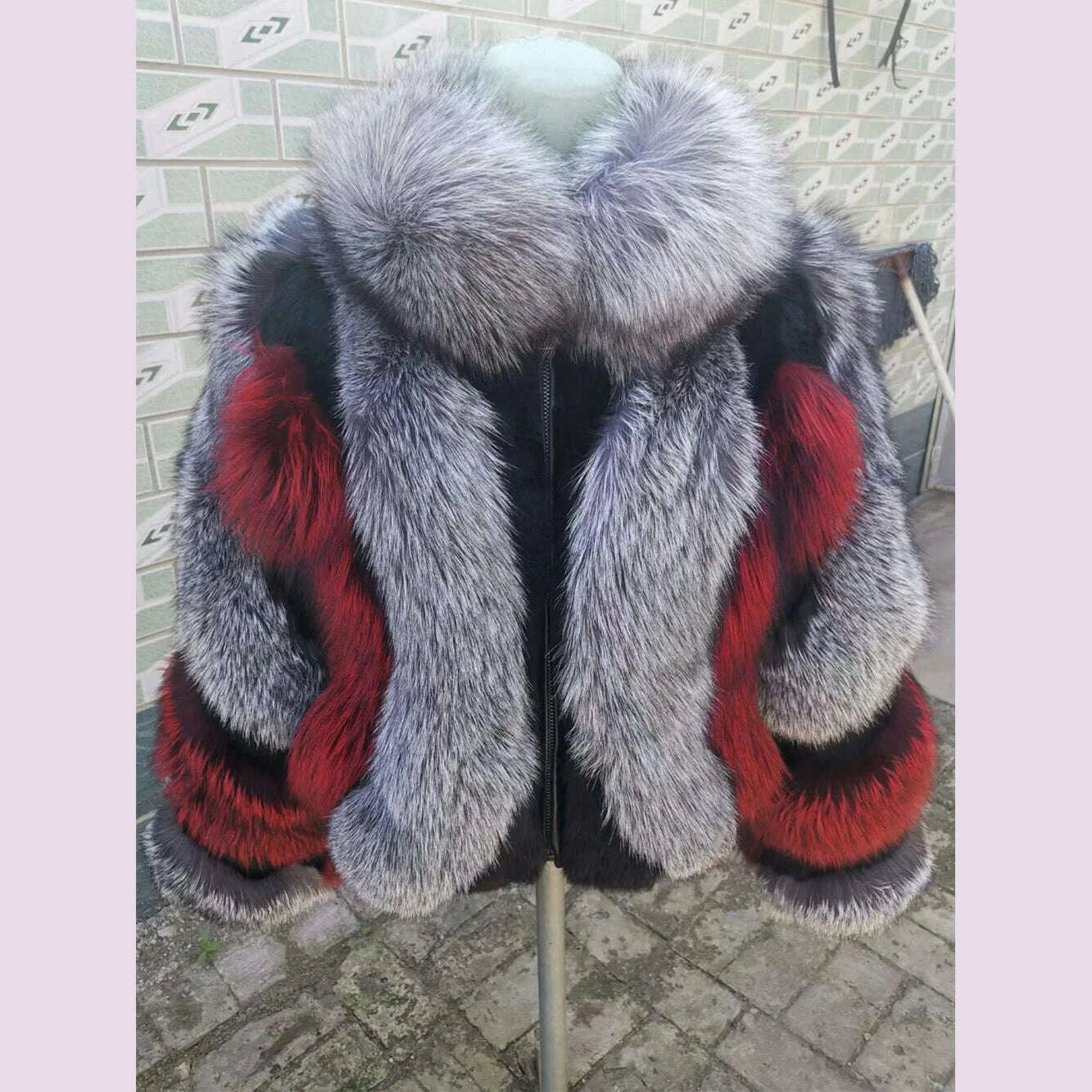 KIMLUD, Real Fox Fur Jacket Women Luxury Genuine Silver Fox Short Coat Full Sleeves Winter Natural Plush Red Fox Fur Coat Female, KIMLUD Womens ClothesKIMLUD, Real Fox Fur Jacket Women Luxury Genuine Silver Fox Short Coat Full Sleeves Winter Natural Plush Red Fox Fur Coat Female, red / S, KIMLUD APPAREL - Womens Clothes