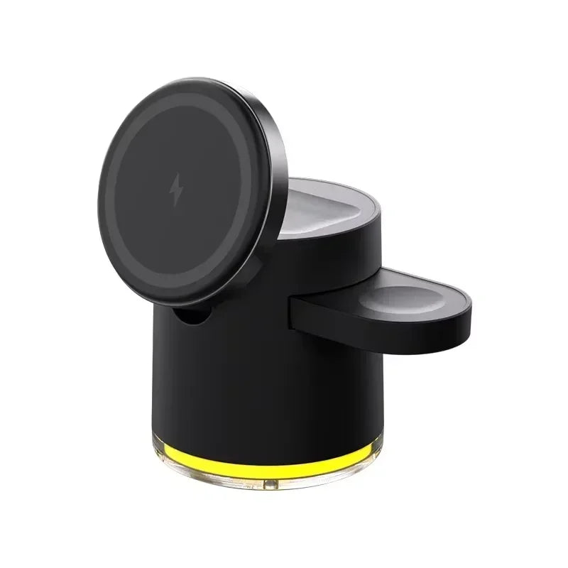 Fast Charging Dock Stand QI2 Wireless Charger Night Light 4 in 1 For Magsafe iPhone 16 15 14 Pro Max Airpods Pro 2-8 Apple Watch