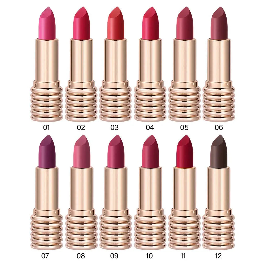 1pc Matte Lipsticks Waterproof Velvet Nude Lipstick Sexy Red Lip Stick Pigment Makeup Pink Lip Gloss Long Lasting Makeup