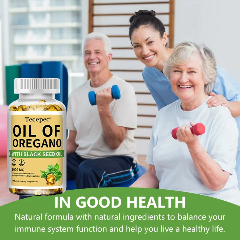 Oregano Oil Capsule With Black Seed Oil 20:1 Extract For Antioxidant Immune Health Support — Amber | KIMLUD