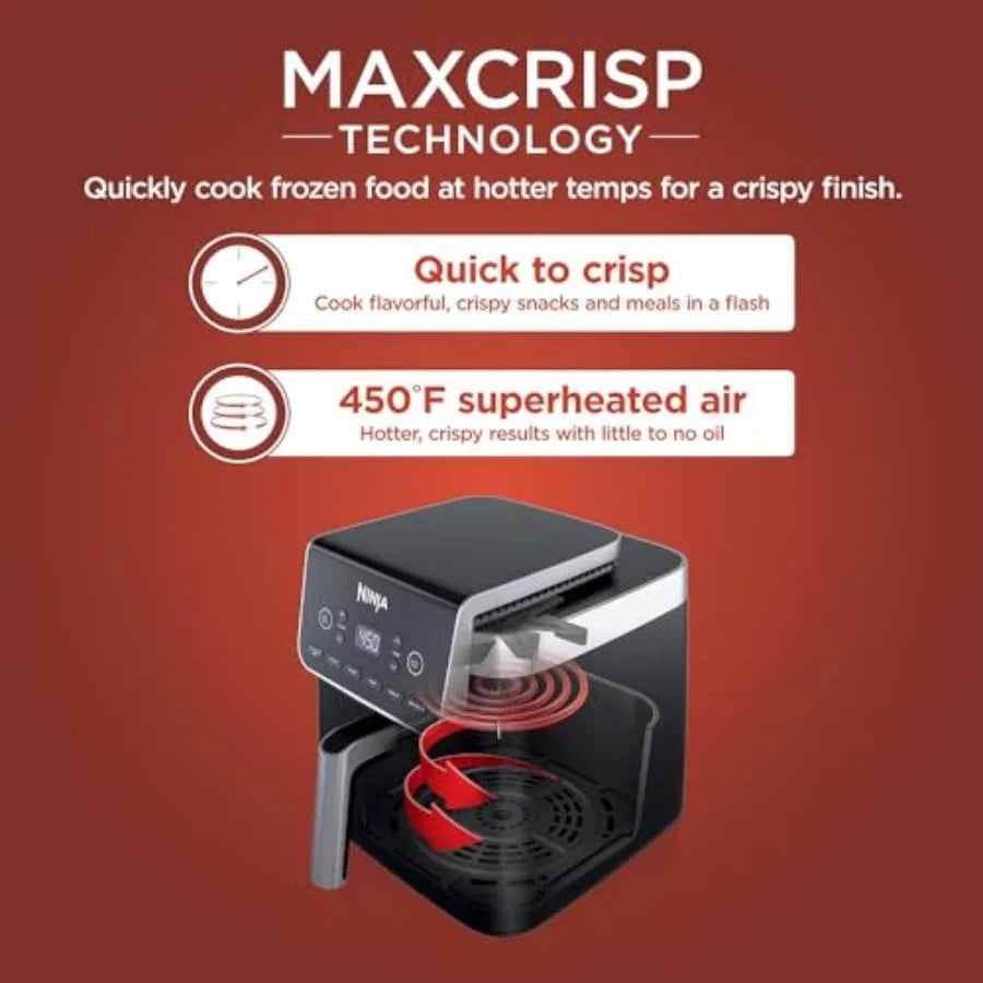 AF181 Air Fryer Pro XL 6in1 with 6.5 Quart Max Crisp Technology and Nonstick Basket for Healthy Cooking Ideal for Family Meals