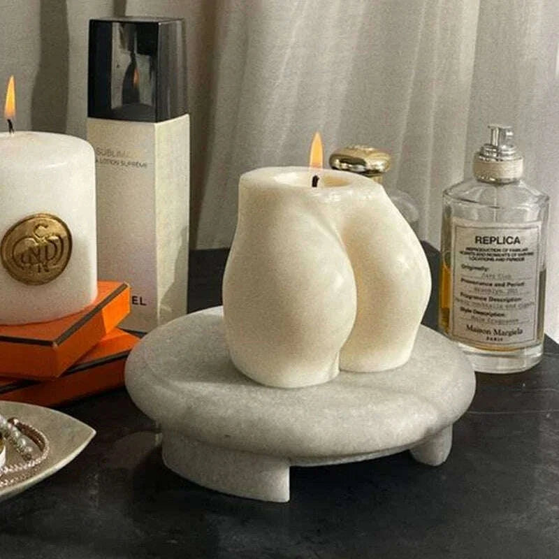 KIMLUD, 3D Large Hip Candle Mold Plump Ass Torso Candle Silicone Mold Buttock Scented Candle Aromatherapy Women Chest Soap Plaster Mould, KIMLUD Womens Clothes