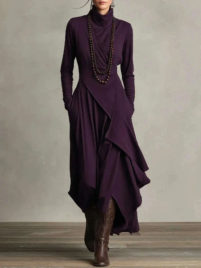 irregular-dress-solid-color-long-sleeve-spring-autumn-womens-new-cross-high-neck-long-dress-vestidos-para-mujer-ropa-mujerkimludkimlud-35565194