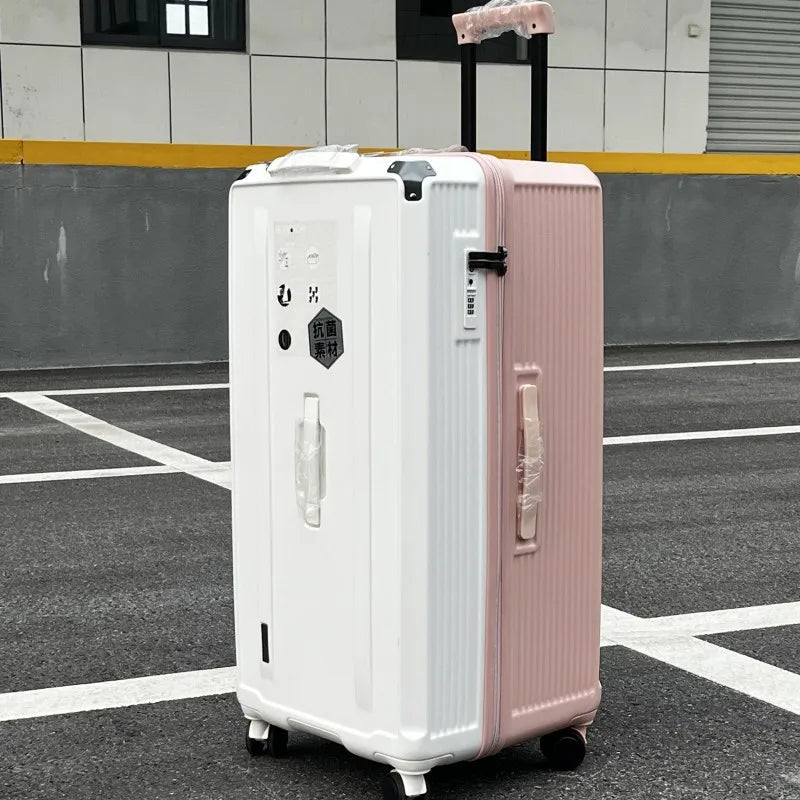 36/38/40/50 inch Large Size Luggage Explosion-proof Five Wheels Brake Travel Suitcase Thickened PC Material Zips Trolley Case