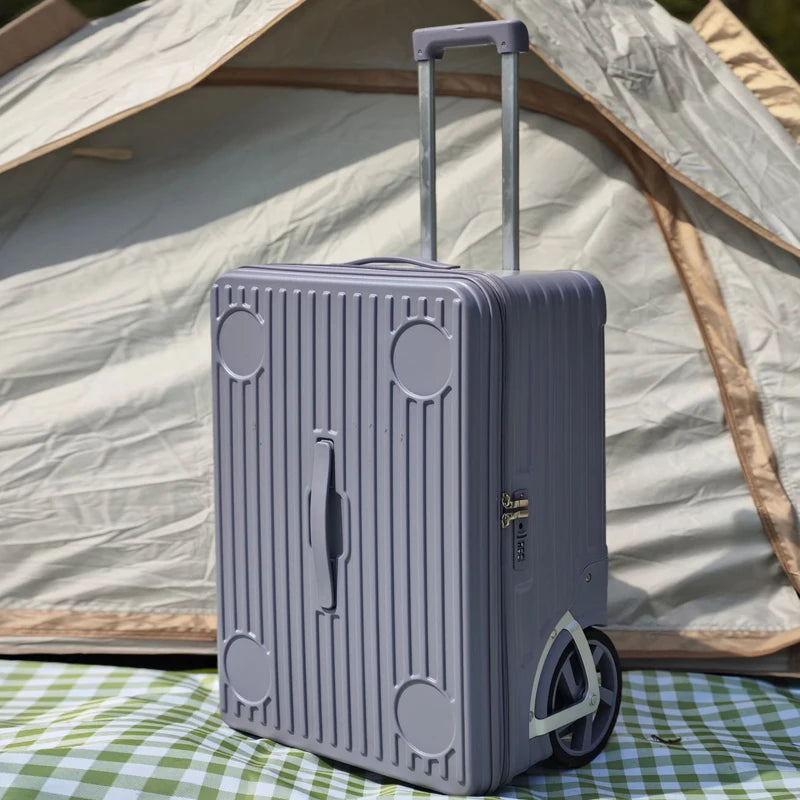 Polycarbonate Luggage 24-Inch Side-Opening Large-Capacity — Black | KIMLUD