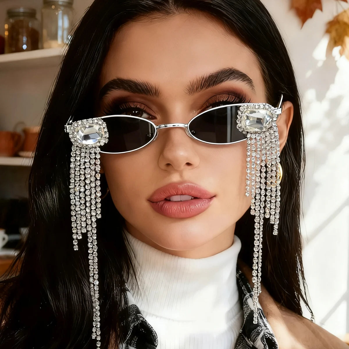 Metallic Silver Oval Frame Sunglasses — Silver | KIMLUD