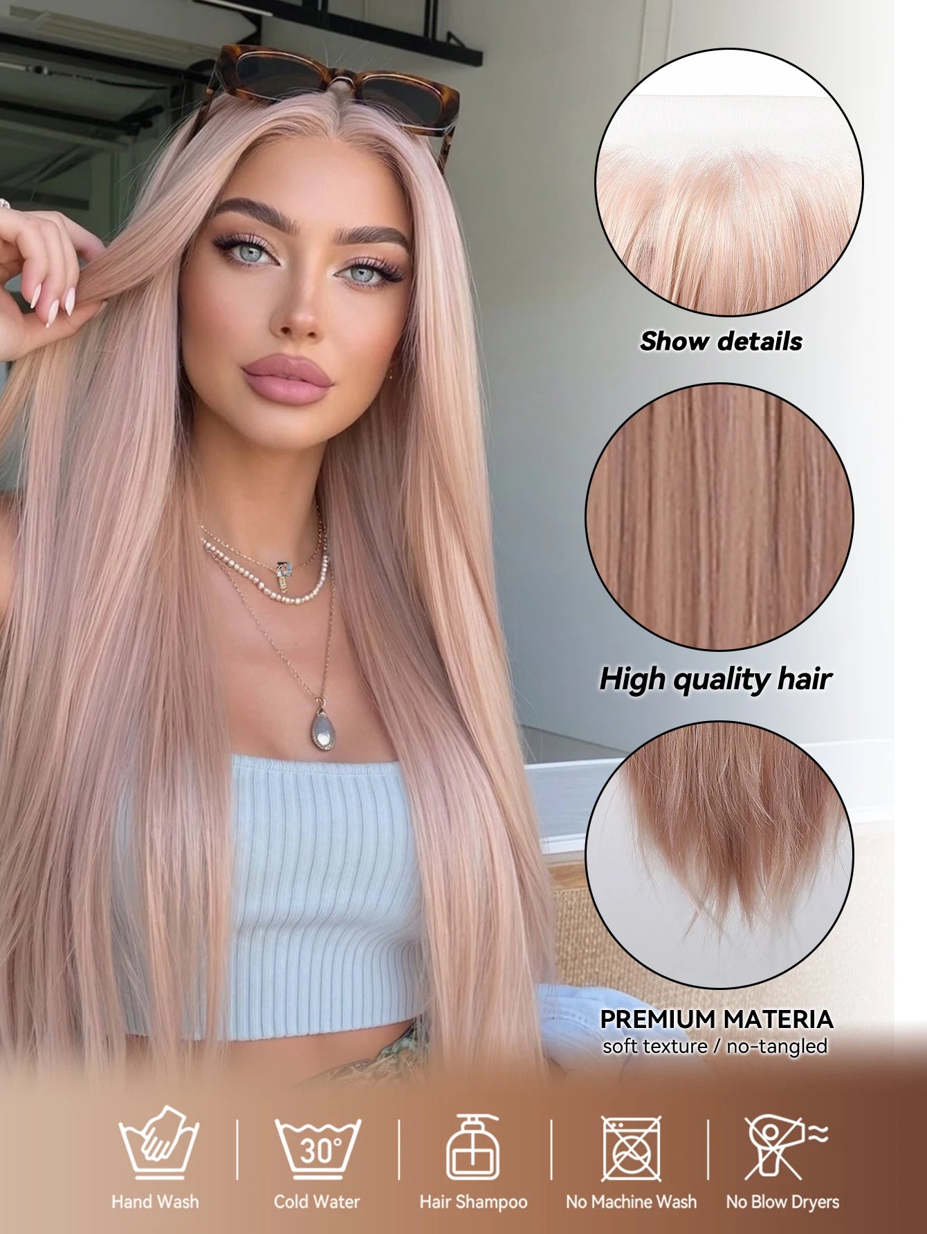 Lace Front Wig – HD Lace Front – Synthetic – Ash Pink | KIMLUD