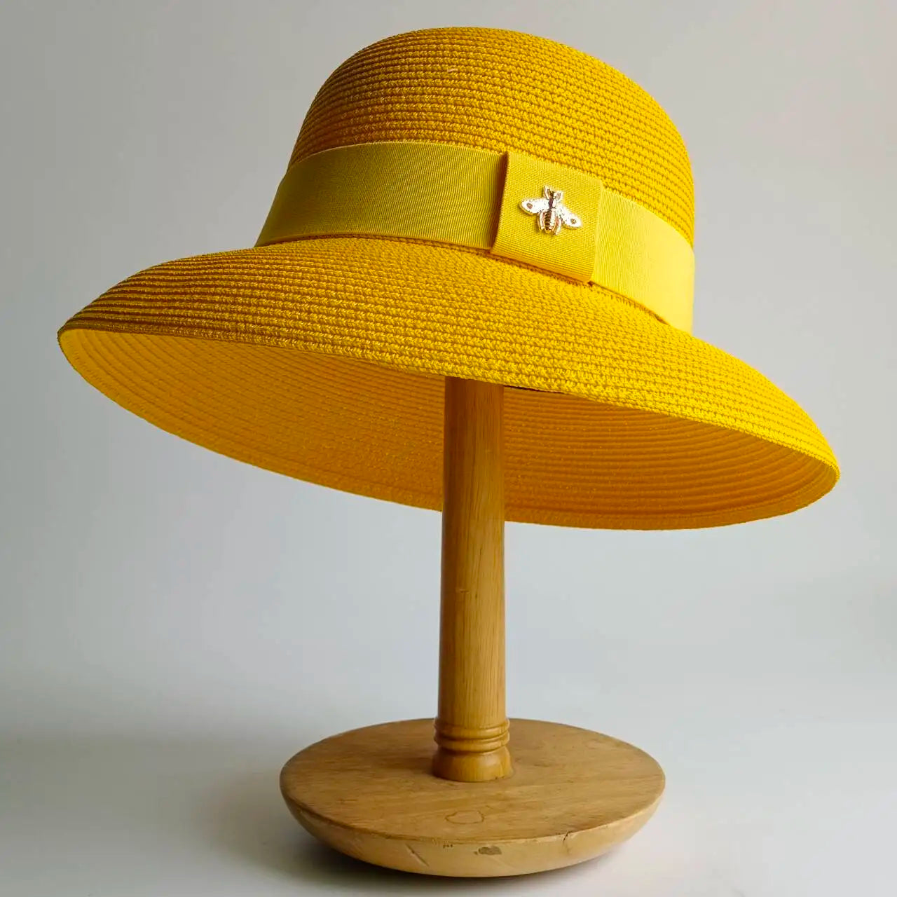 Straw Hepburn Style Solid Sun Hat — Natural | KIMLUD