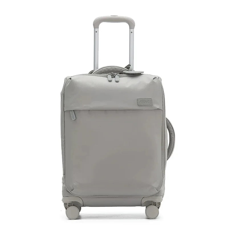 Oxford Cloth Luggage Case With Swivel Wheels — Black | KIMLUD