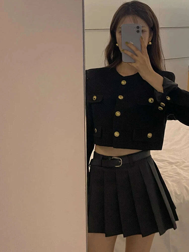 KIMLUD, Chic ort Outerwear Women's Springtime Ele round Ne Loose Long Sve Top Faionable Design Sense Commute Sle Coat, KIMLUD Womens Clothes