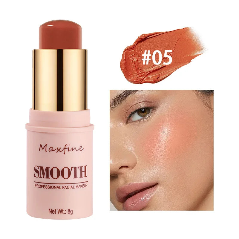 Sculpting Smooth Blush Stick With Natural Long Lasting Effect For Brightening And Universal Use On Eyeshadow And Lips