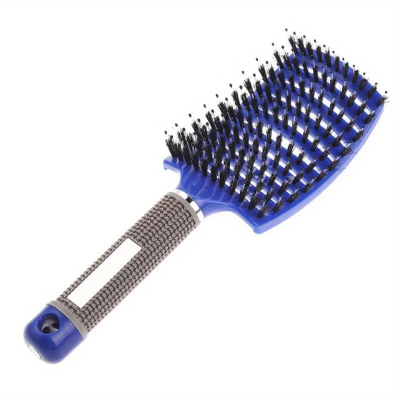 Plastic Scalp Massage Brush For Wet Curly Hair Magic Detangling Tool With Ergonomic Grip — Clear | KIMLUD